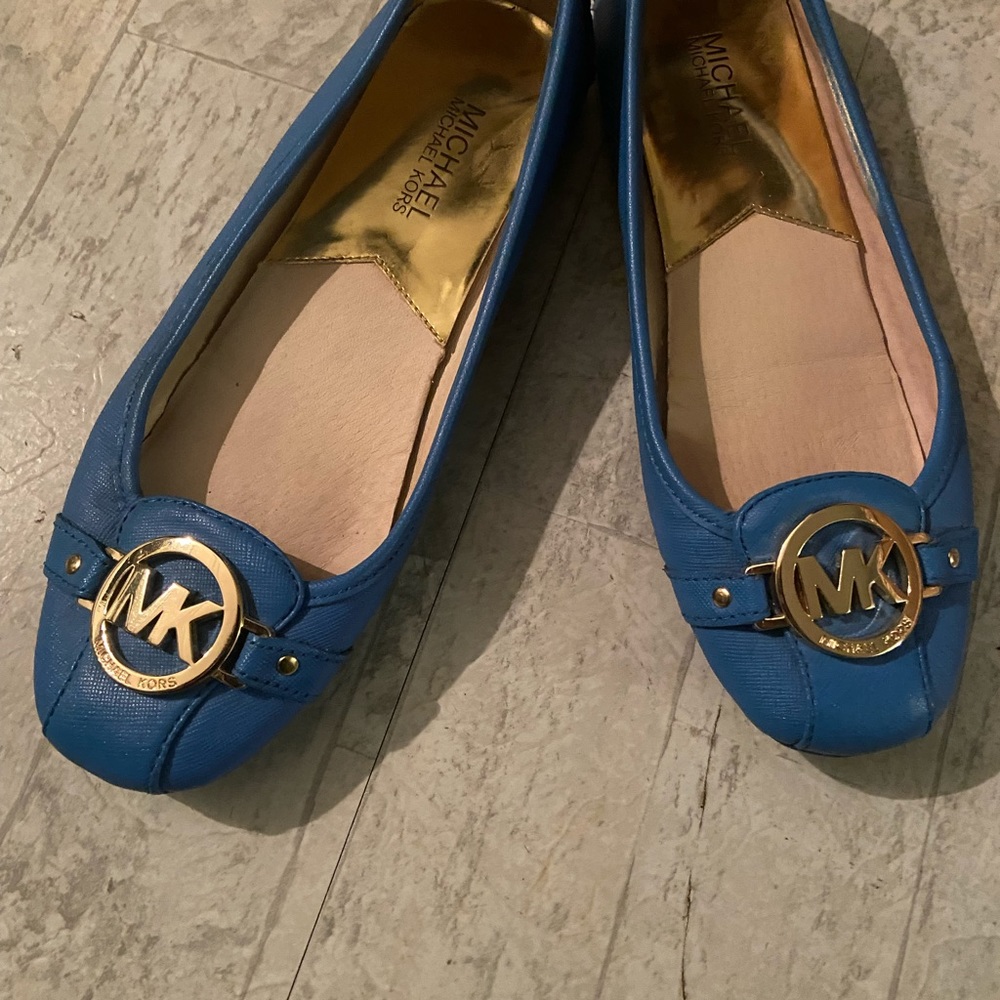 Michael kors leather blue flat